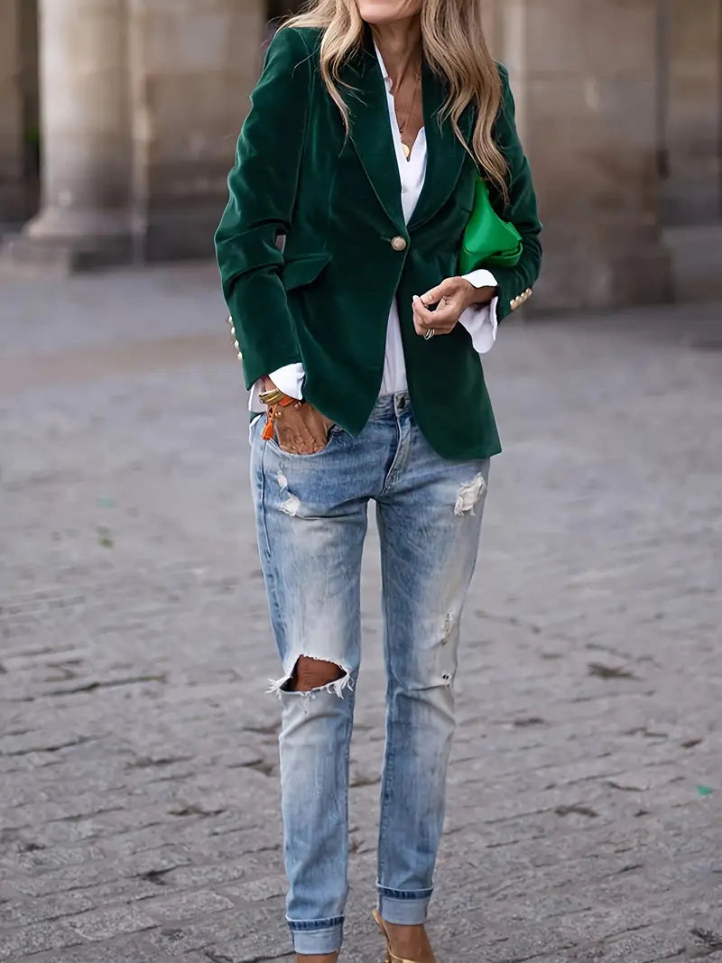 Judy™ - Elegant velvet blazer