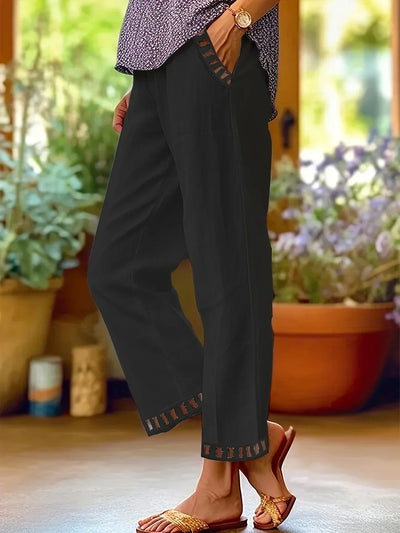 Vilma™ - Contrast Trim Cropped Pants