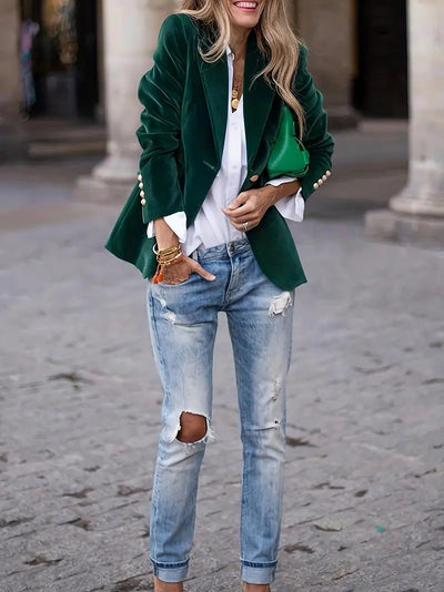 Judy™ - Elegant velvet blazer