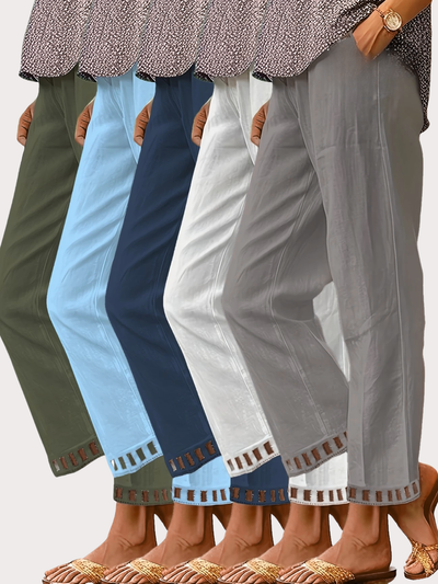 Vilma™ - Contrast Trim Cropped Pants