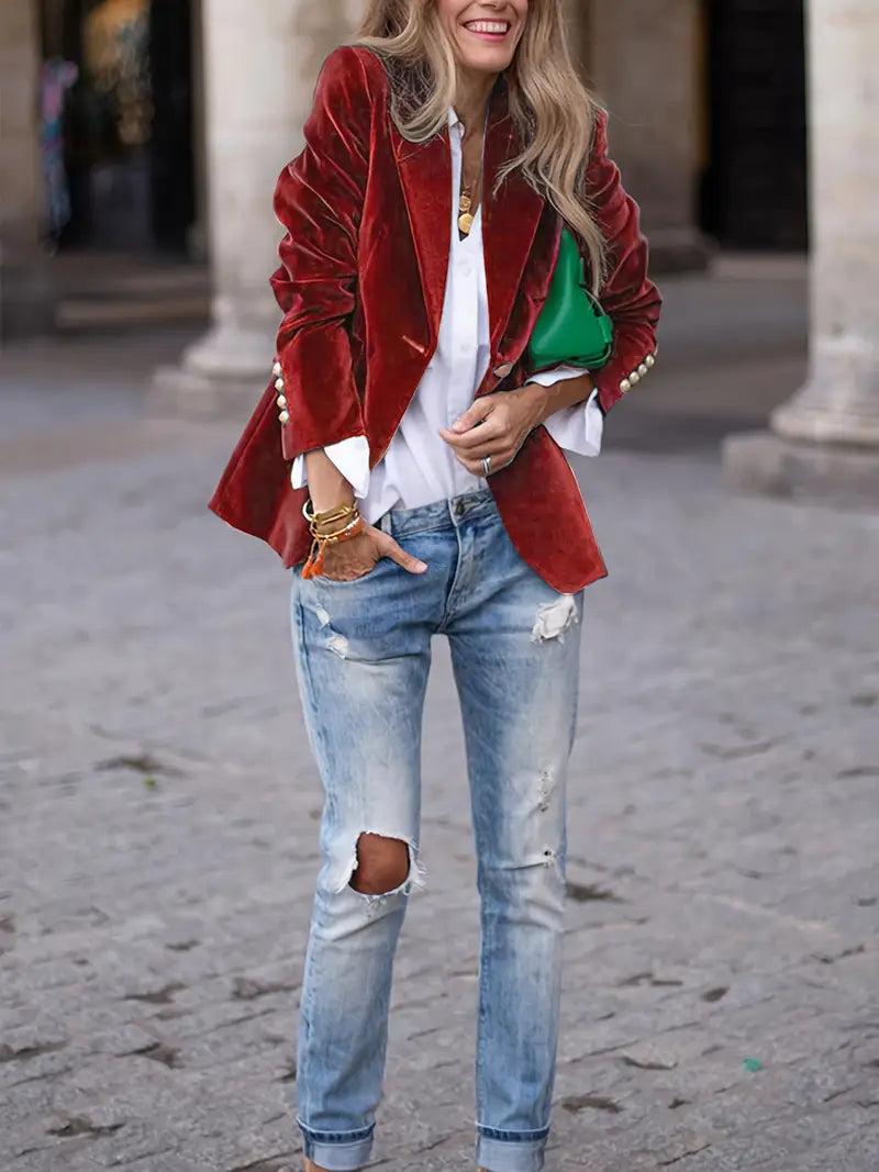 Judy™ - Elegant velvet blazer