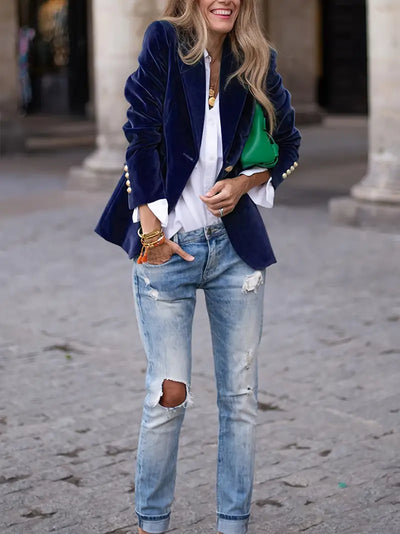 Judy™ - Elegant velvet blazer