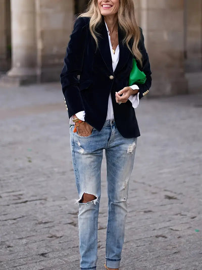 Judy™ - Elegant velvet blazer