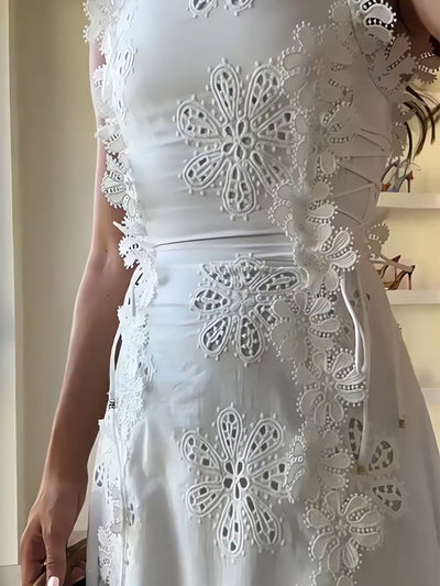 Anne™ -Lace Floral Tie-Strap Maxi Dress