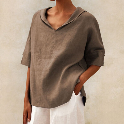 Nueva™ - Women's V-Neck Casual Linen Shirt