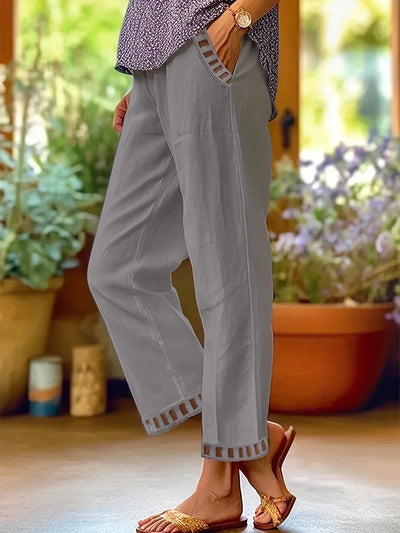 Vilma™ - Contrast Trim Cropped Pants