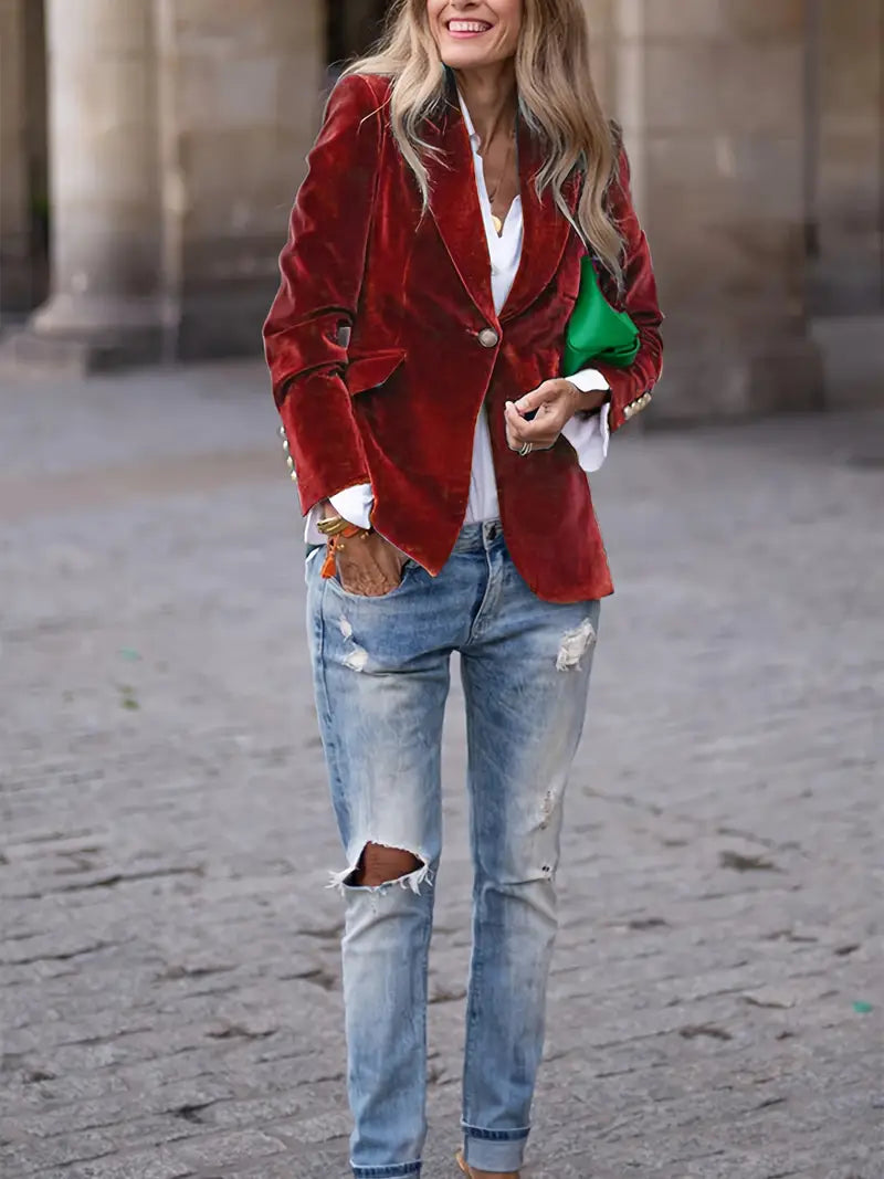 Judy™ - Elegant velvet blazer