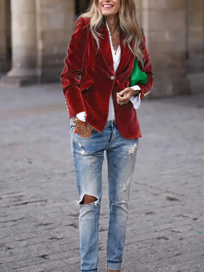 Judy™ - Elegant velvet blazer
