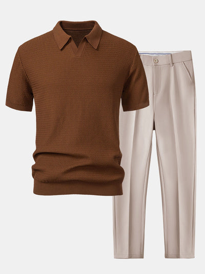 Koby™ - Knit Polo Shirt & Slim Fit Pants
