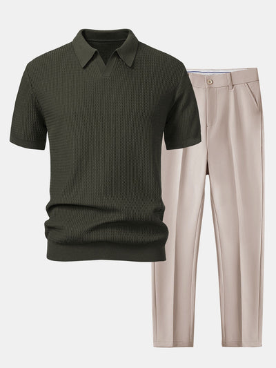 Koby™ - Knit Polo Shirt & Slim Fit Pants