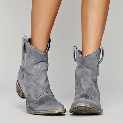 Crista™ - Vintage Cowboy Ankle Boots