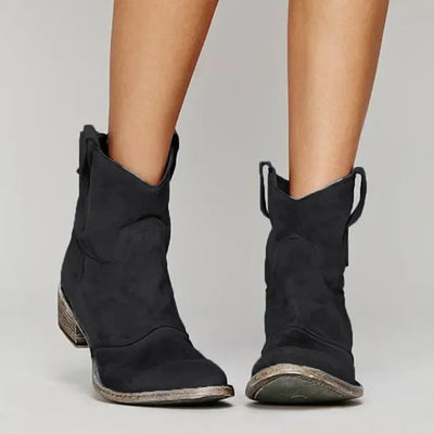 Crista™ - Vintage Cowboy Ankle Boots
