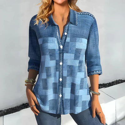 Edna™ - Classic Checkered Blouse