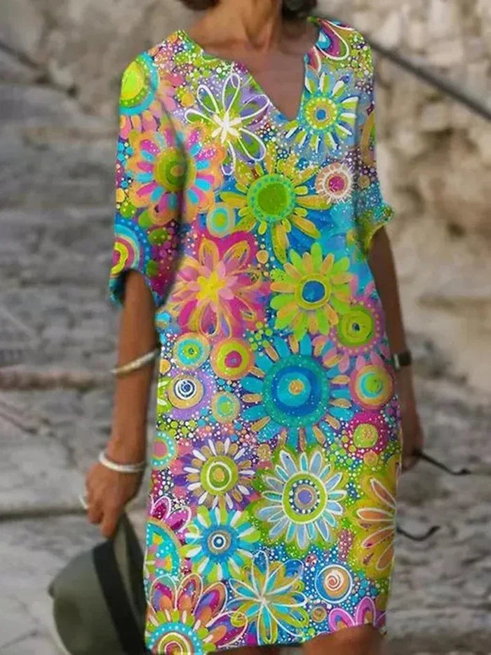 Gemma™ - Colourful Floral Dress