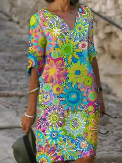 Gemma™ - Colourful Floral Dress
