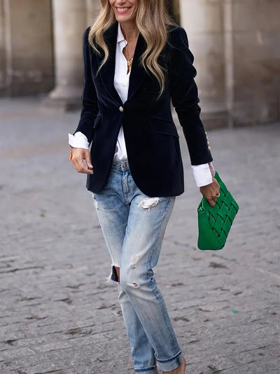 Judy™ - Elegant velvet blazer