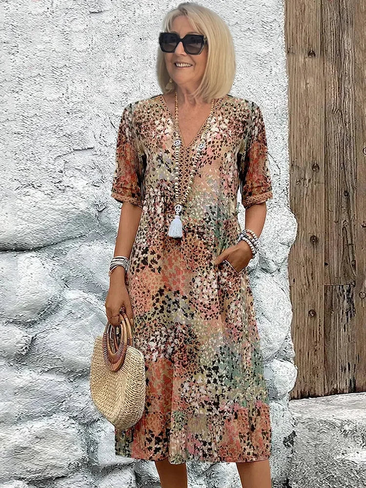 Hanzel™ - Vibrant Mid Length Dress