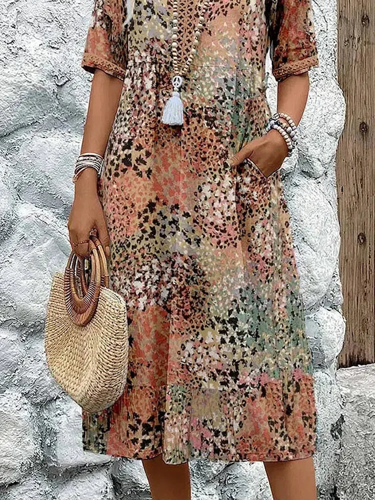 Hanzel™ - Vibrant Mid Length Dress