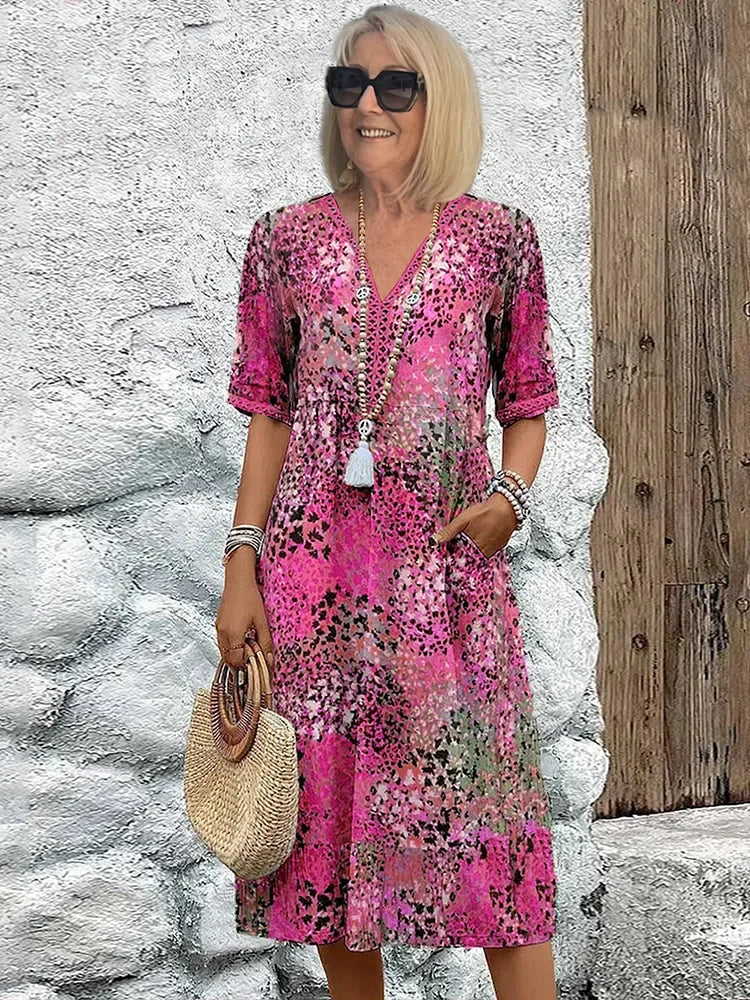 Hanzel™ - Vibrant Mid Length Dress