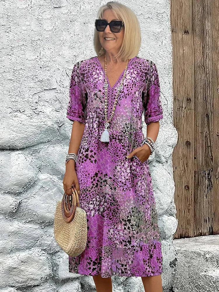 Hanzel™ - Vibrant Mid Length Dress