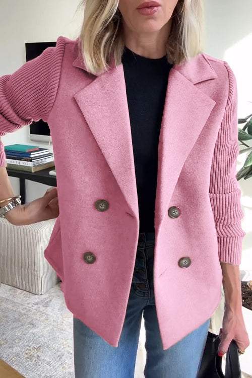 Miel™ - Button patchwork sleeves casual coat