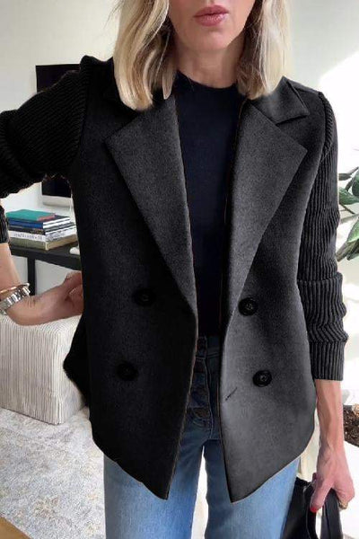 Miel™ - Button patchwork sleeves casual coat